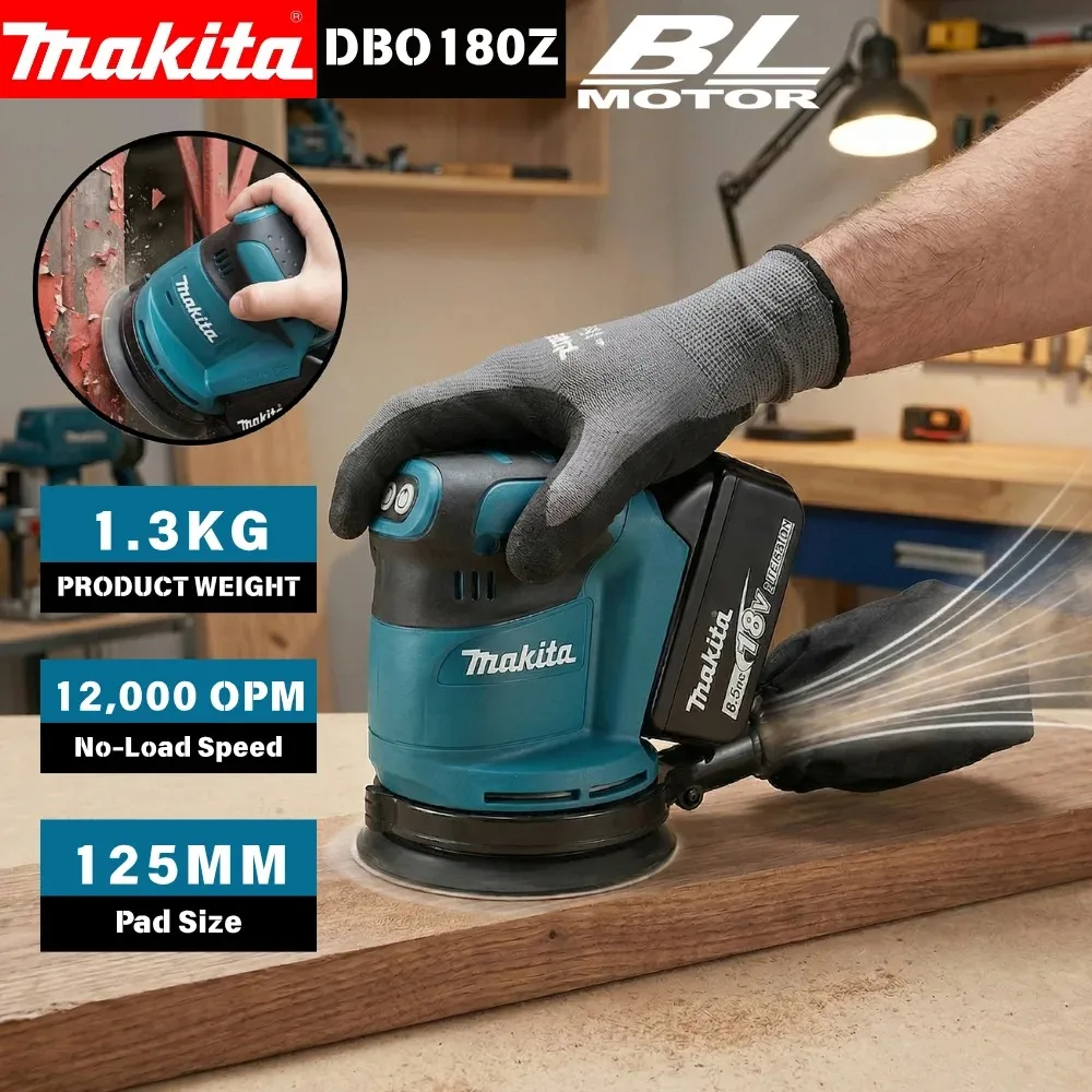 Random Orbital Sander - Levigatrice Roto-Orbitale a Batteria Makita DBO180