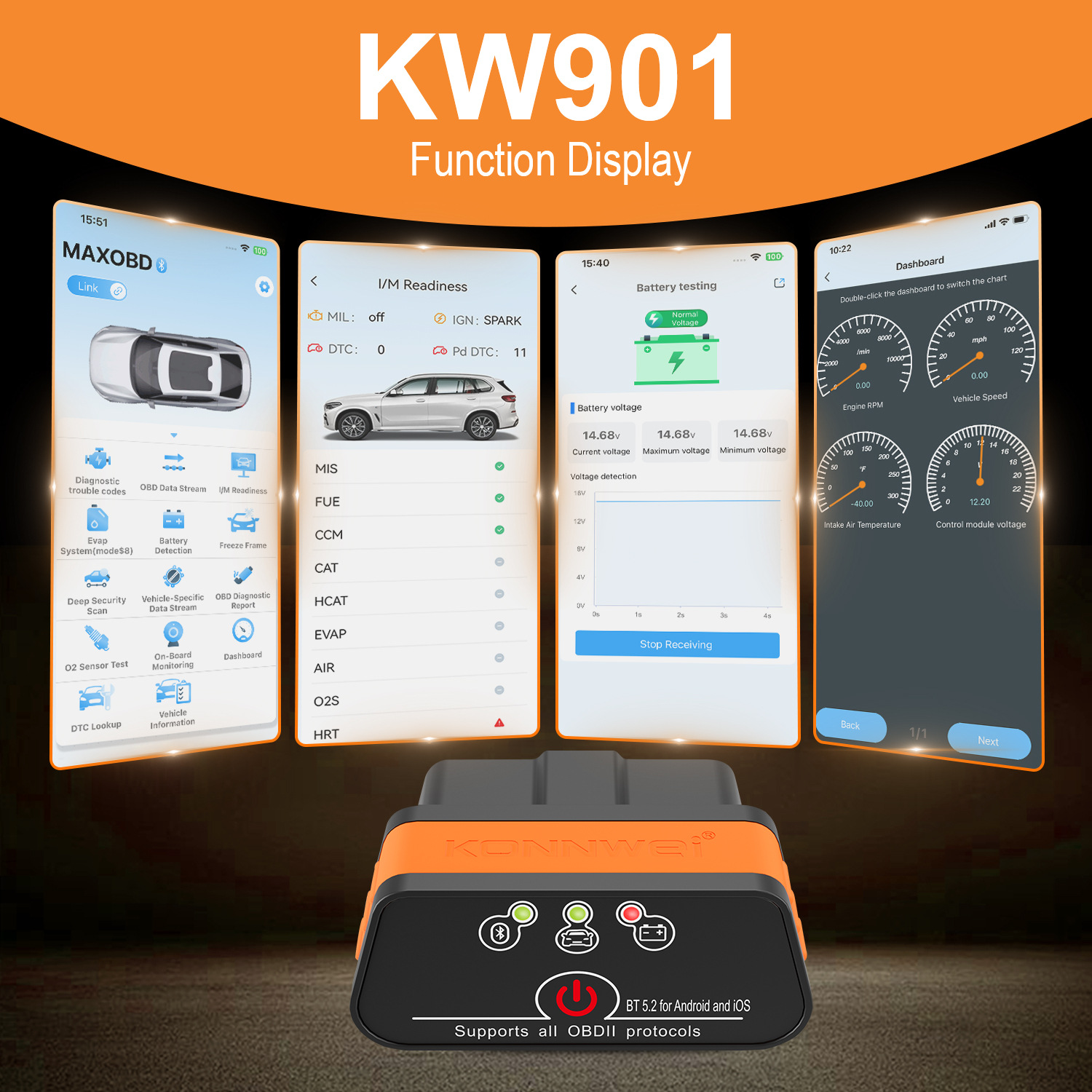 MINI OBD2 KW901 Bluetooth 4.0  - Power Tools English recensione e prezzo