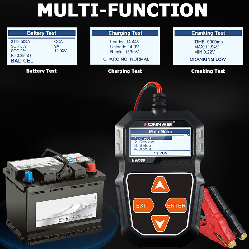 KONNWEI KW208 Tester per Batte - Power Tools English recensione e prezzo